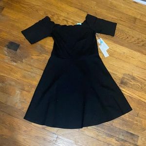 Nine Britton Off the Shoulder Scallop Neckline Ponte Dress